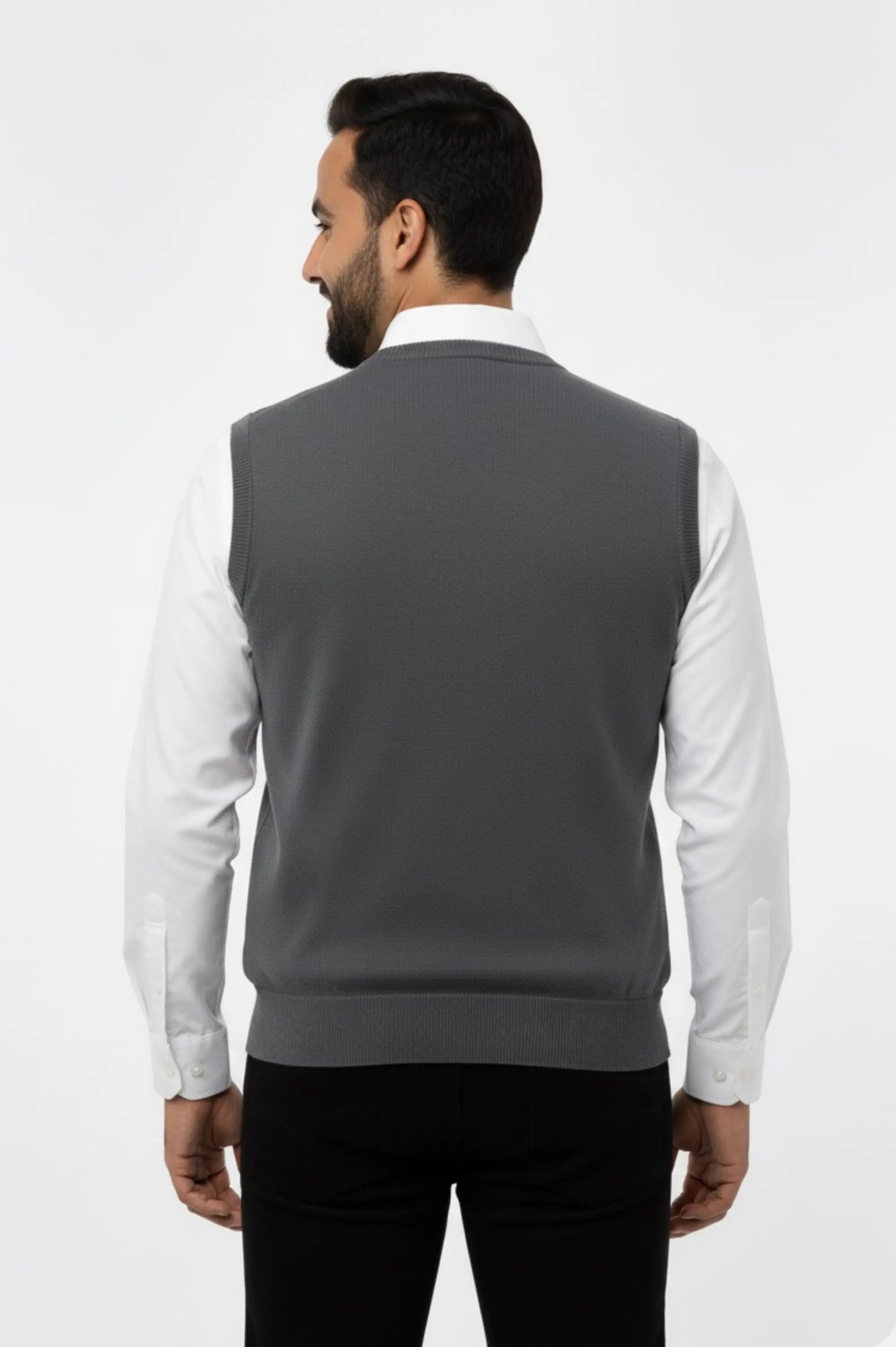 Charcoal Grey V-Neck Sweater Vest
