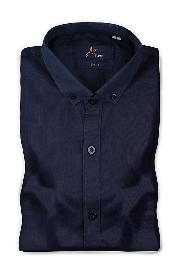 Midnight Blue Casual Shirt - Aruba+ Super Smart Fit