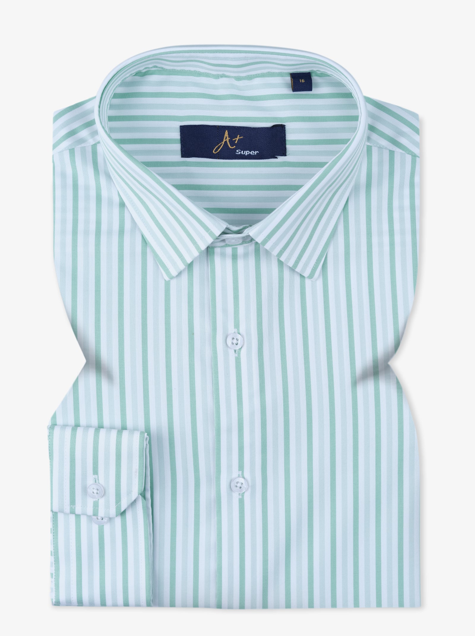 Green White Pinstripes Formal Shirt Smart Fit â Aruba Fashion Wear