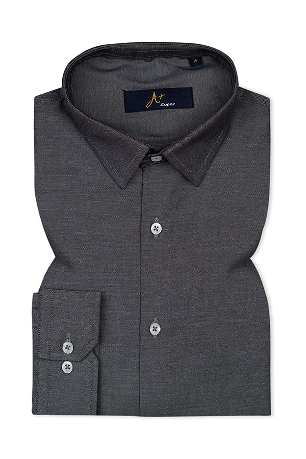 Plain Grey Formal Shirt Smart Fit