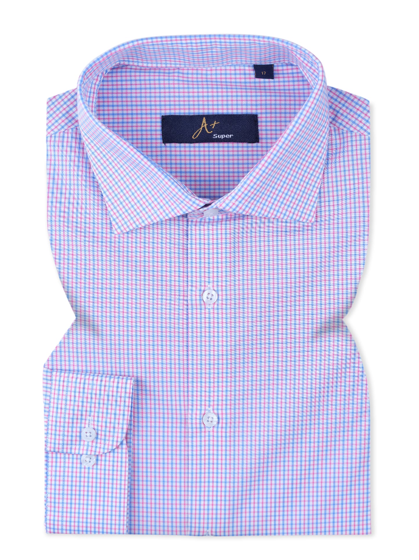 Red Blue Grid Check Formal Shirt Smart Fit