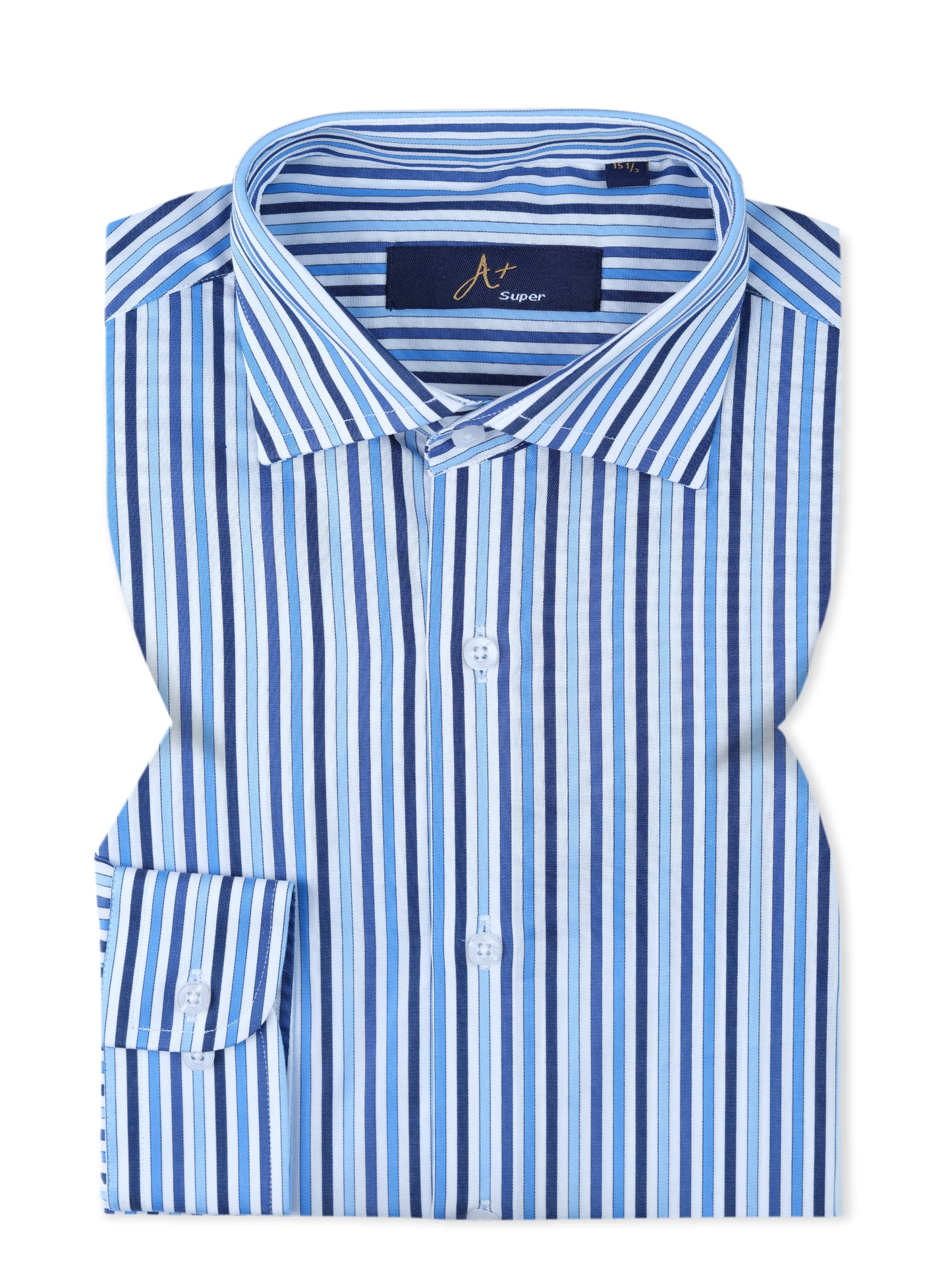 Blue Black Navy Pinstripes Formal Shirt Smart Fit