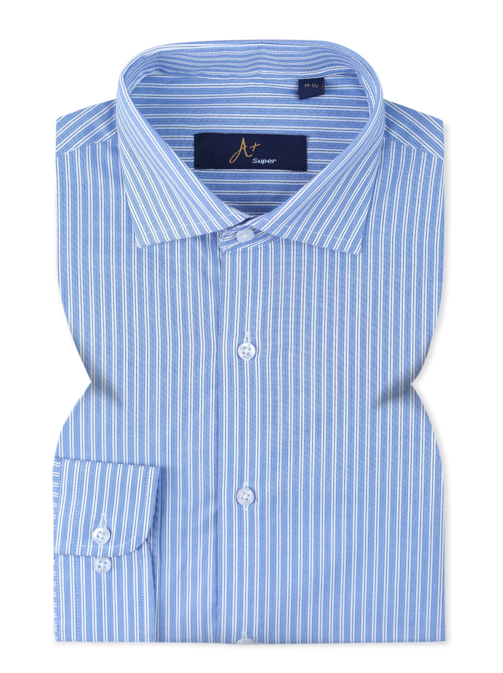 Light Blue and White Stripes Formal Shirt Smart Fit – Aruba Fashion Wear