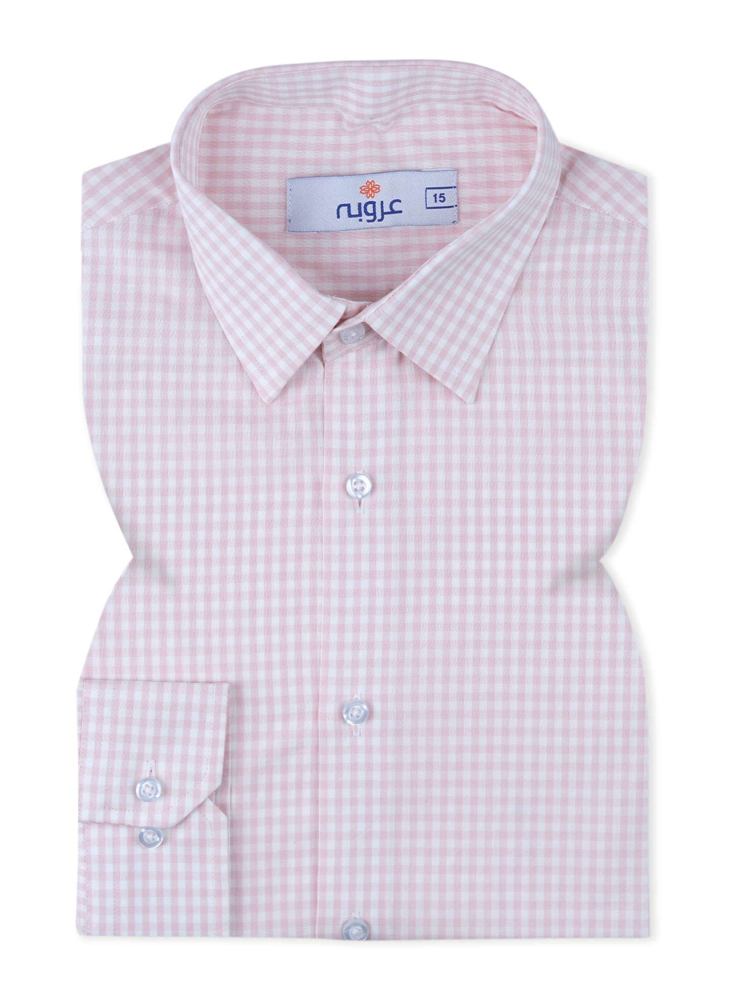 Pink White Gingham Check Formal Shirt Smart Fit