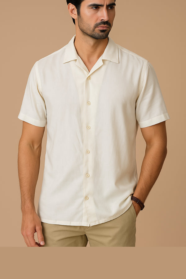 White Half Sleeve Shirt For Men's