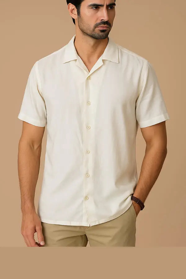 White Half Sleeve Shirt For Men's Aruba Fashion Wear