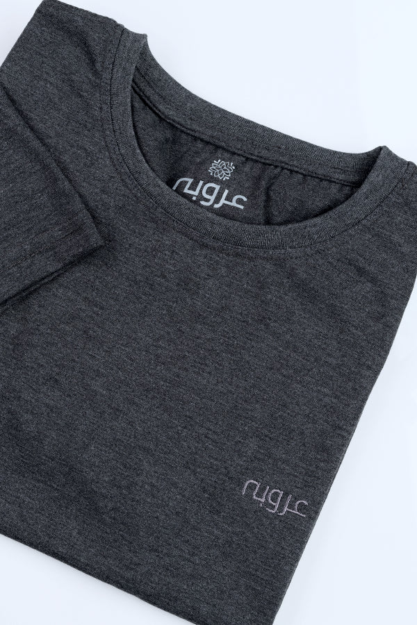 Men's Light Grey Round Neck T-Shirt