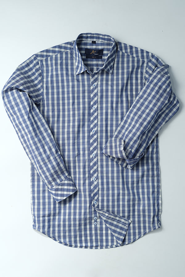 Blue Plaid Checks Casual Shirt - Aruba+ Super Smart Fit