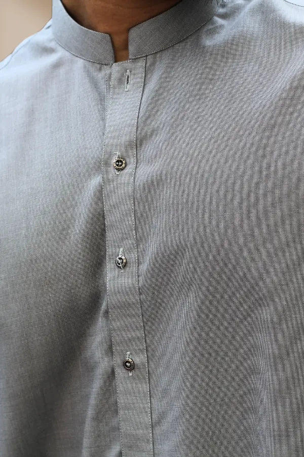 Light Grey Linen Kurta For Men's
