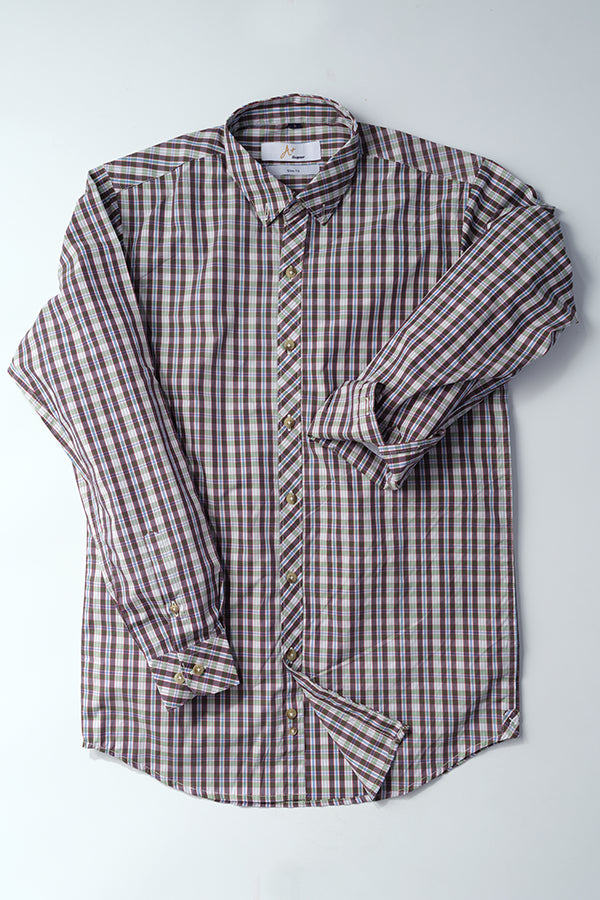 Light Red Green Tartan Casual Shirt - Aruba+ Super Smart Fit
