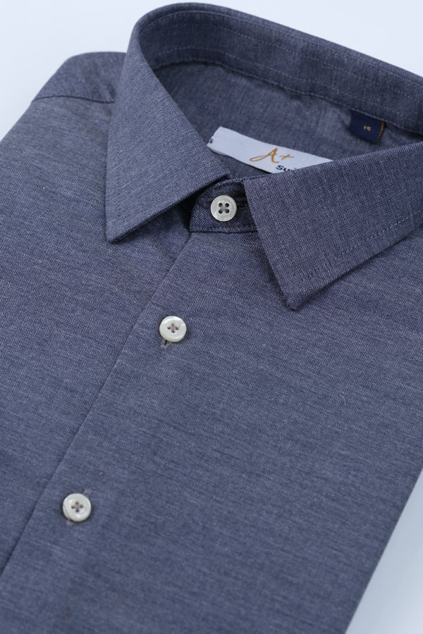 Grey Plain Signature Dress Shirt Smart Fit