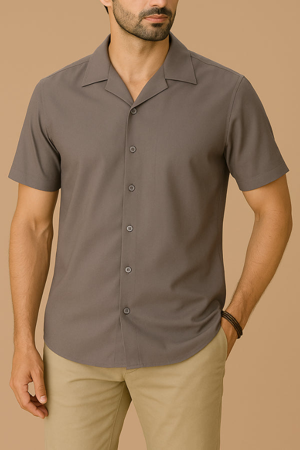 Light Brown Half Sleeve Shirt For Men's