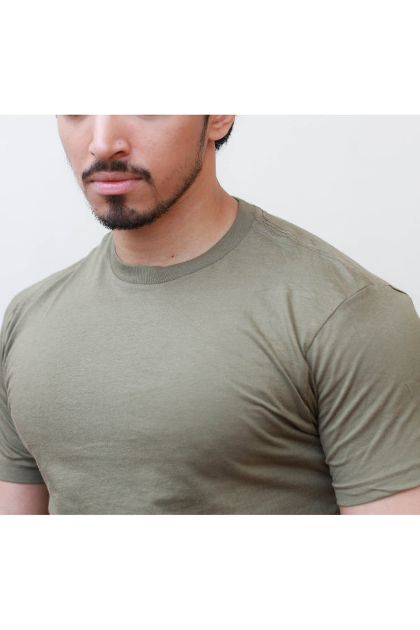 Men's Light Brown Round Neck T-Shirt