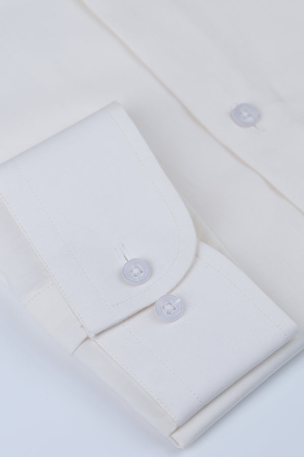 Plain Off-White Dress Shirt Smart Fit