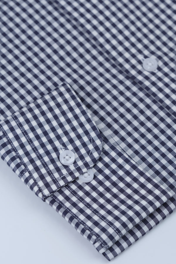 Black and White Check Dress Shirt Smart Fit