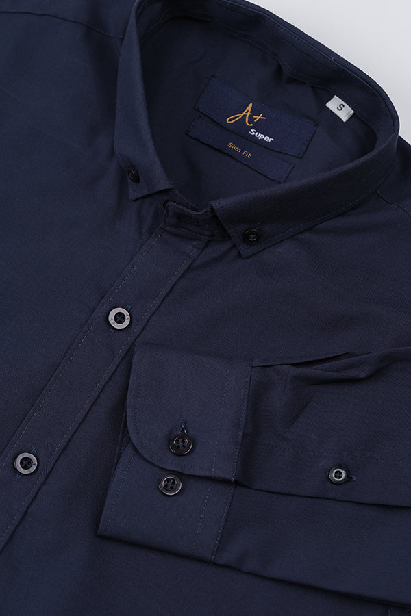 Midnight Blue Casual Shirt - Aruba+ Super Smart Fit