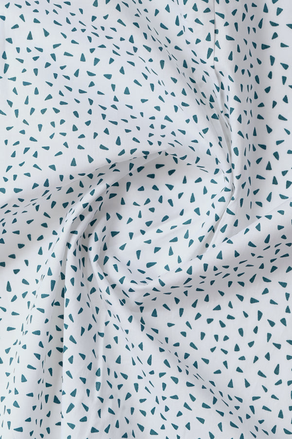White Dotted Printed Casual Shirt - Aruba+ Super Smart Fit