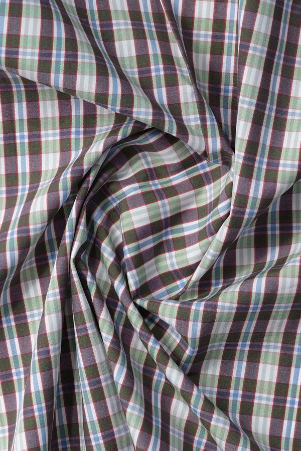 Light Red Green Tartan Casual Shirt - Aruba+ Super Smart Fit