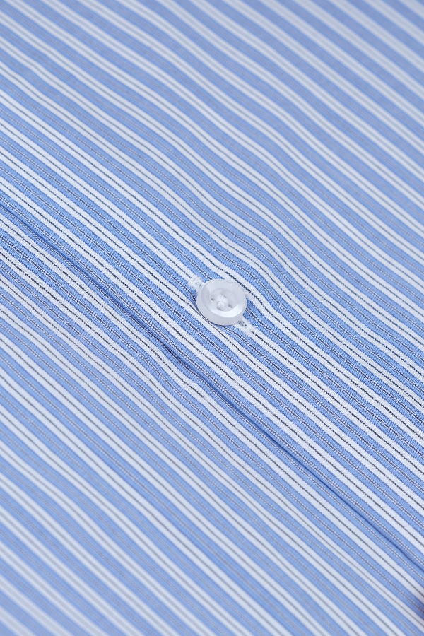Light Blue and White Stripes Formal Shirt Smart Fit