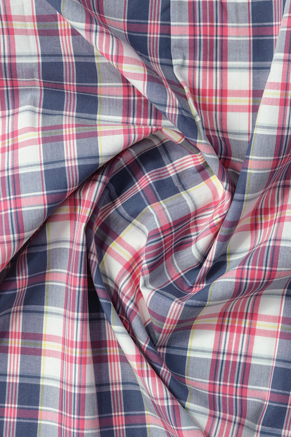 Light Red Blue Plaids Casual Shirt - Aruba+ Super Smart Fit