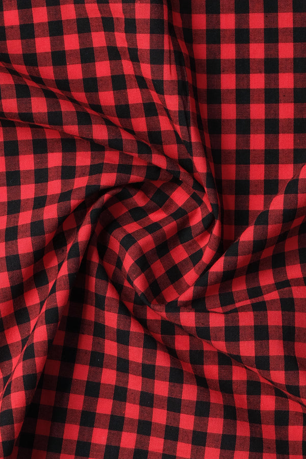 Gingham Red Black Check Casual Shirt - Aruba+ Super Smart Fit
