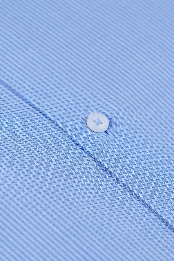 Light Blue with White Hairline Stripe Dress Shirt Smart Fit