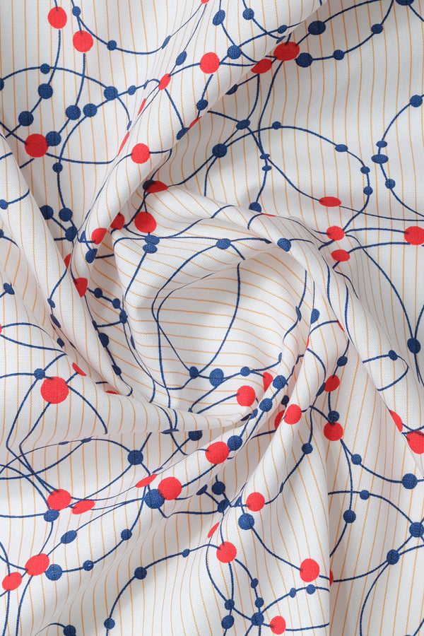 Cream Curve Printed Casual Shirt