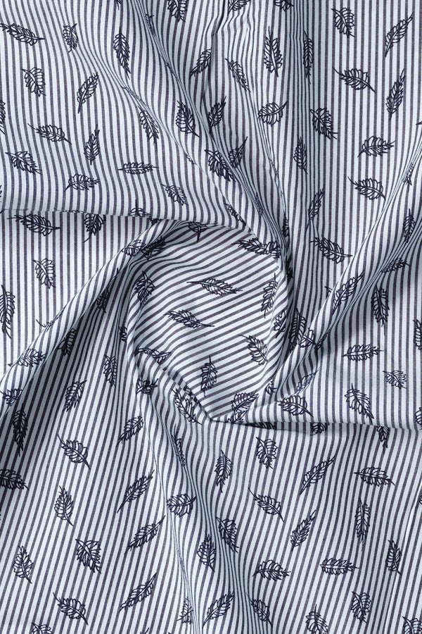 Black Leaf Pattern Casual Shirt - Aruba+ Super Smart Fit