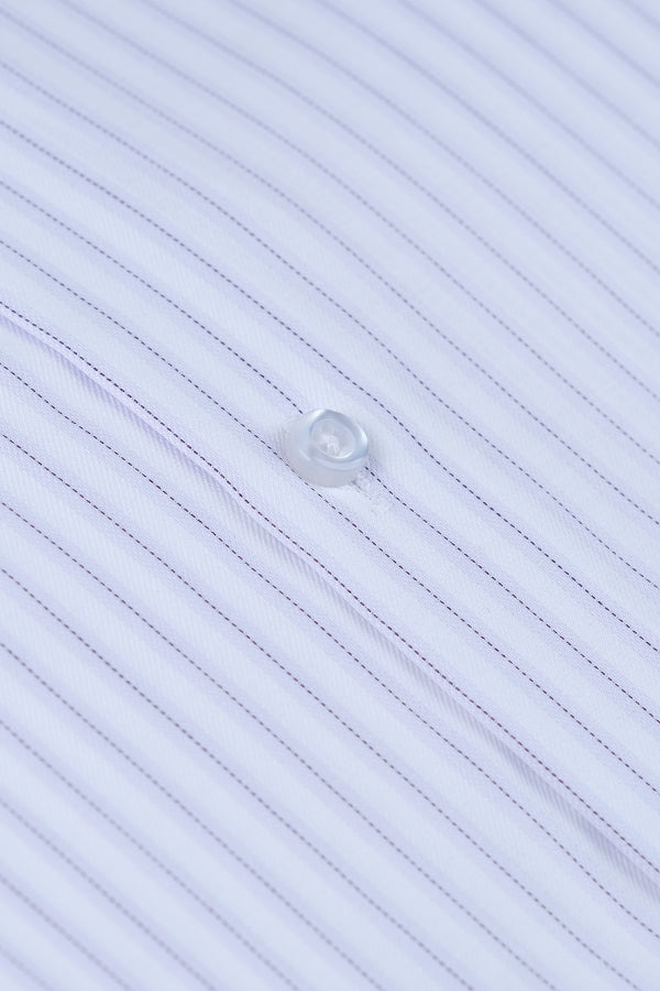 Brilliant White Pinstripe Formal Shirt Smart Fit