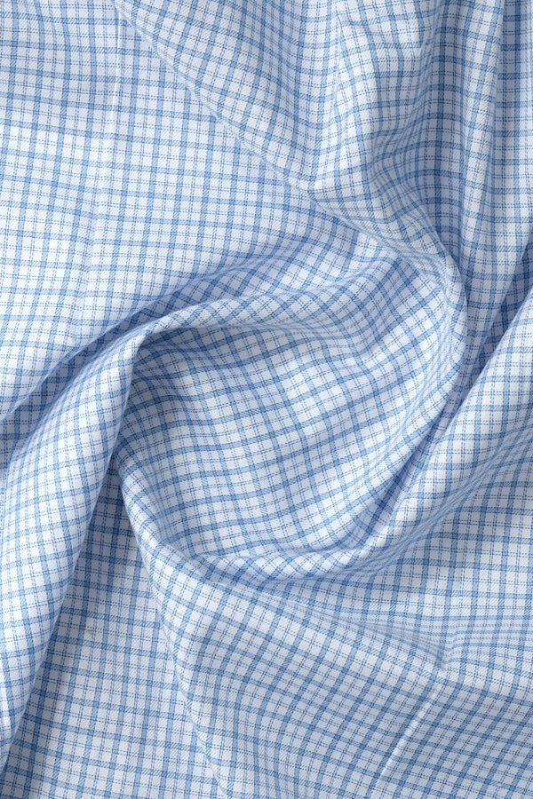 Blue White Tattersall Checks Casual Shirt - Aruba+ Super Smart Fit