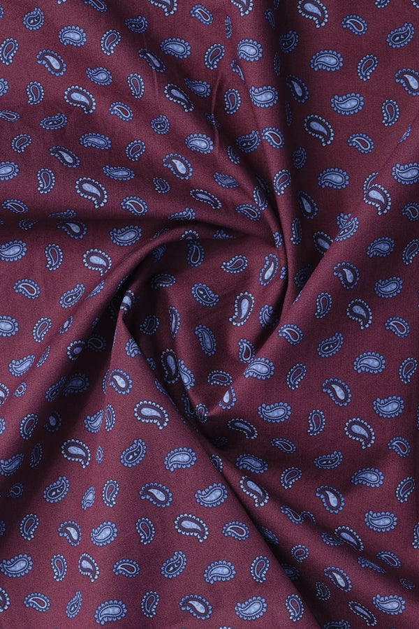Leaf Pattern Maroon Casual Shirt - Aruba+ Super Smart Fit