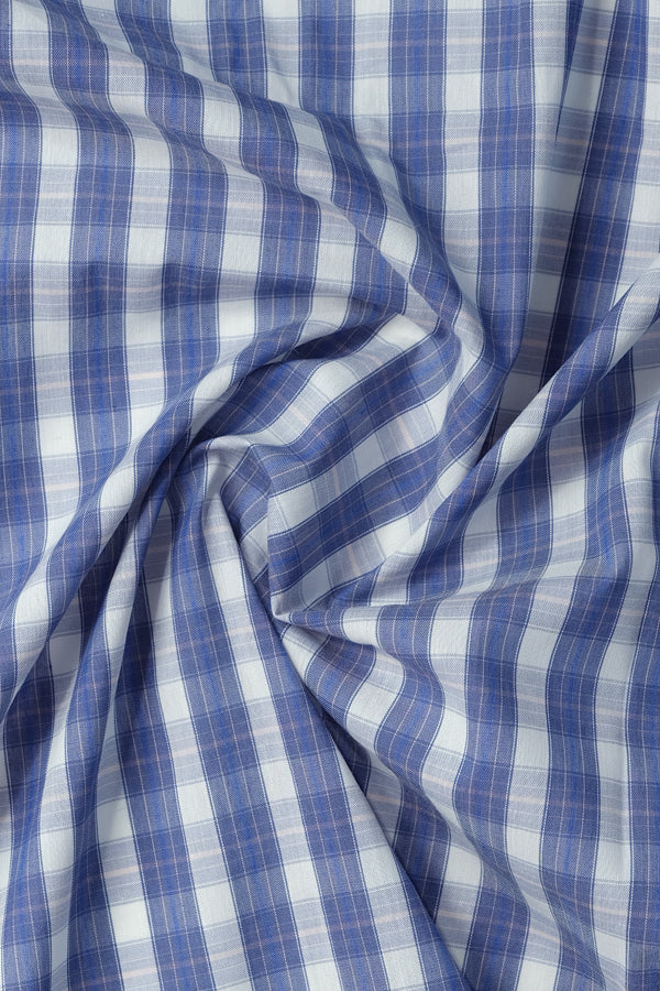 Blue Plaid Checks Casual Shirt - Aruba+ Super Smart Fit