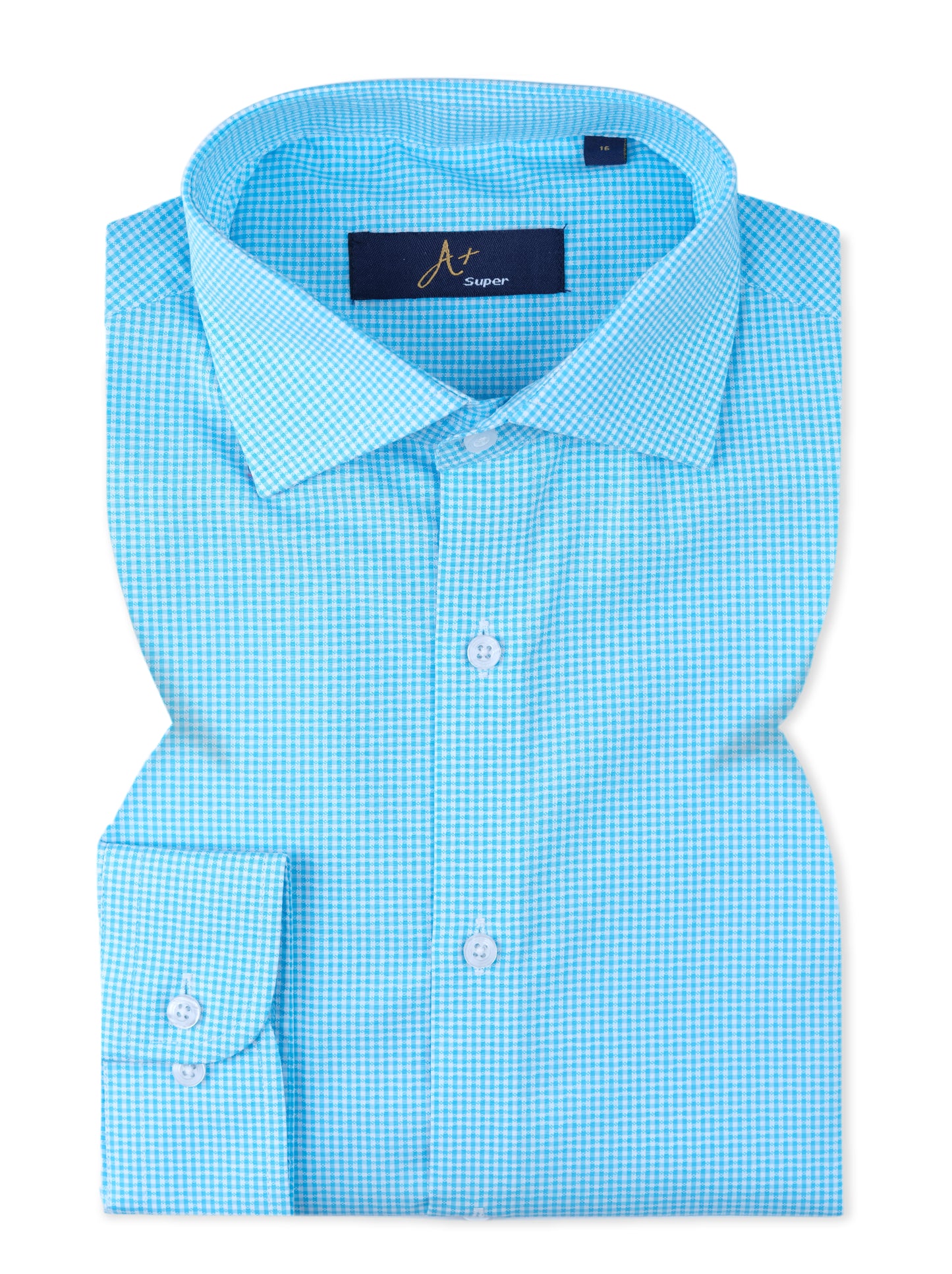 Aqua Blue Check Formal Shirt
