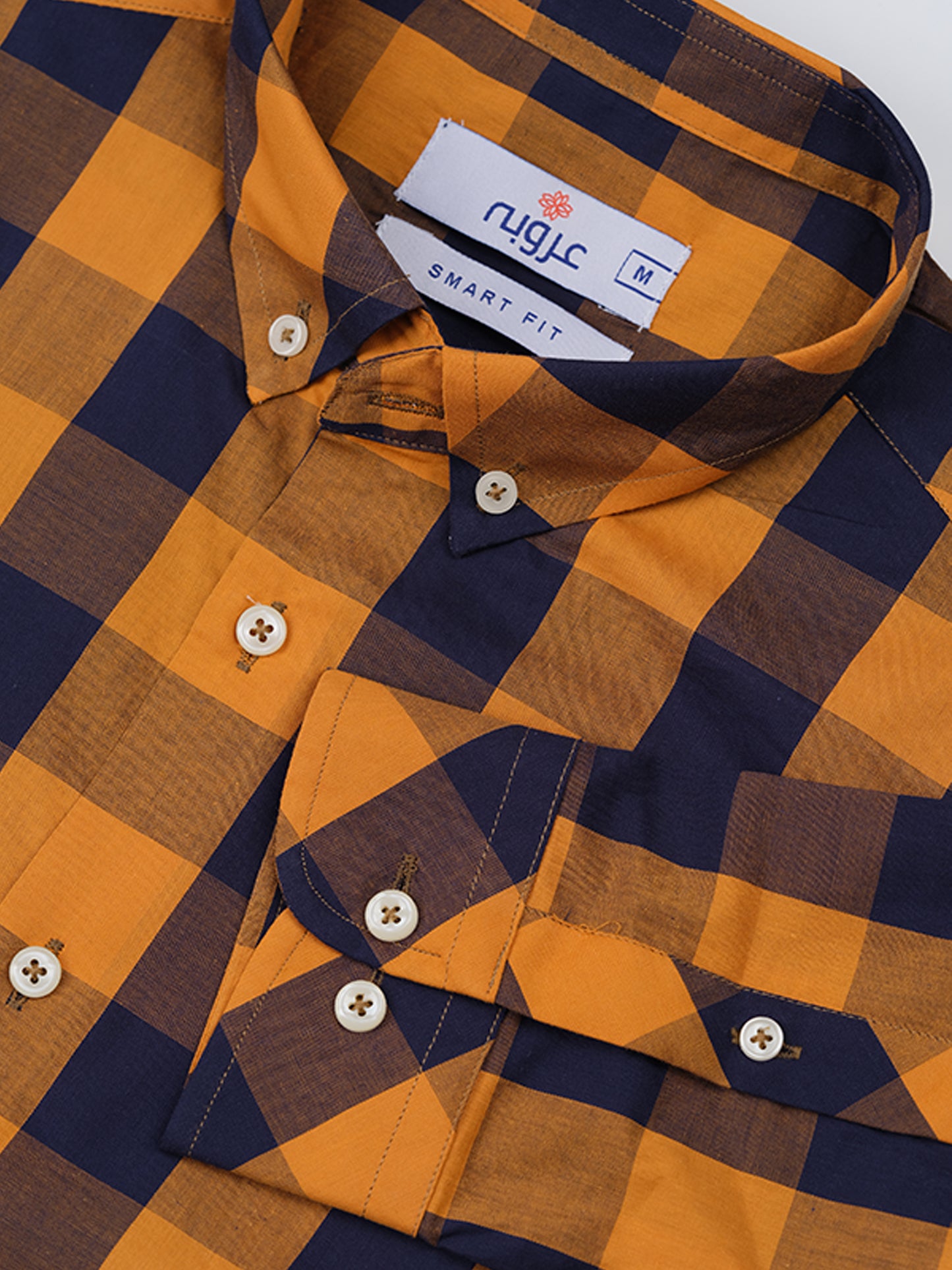 BROWN AND WHITE CHECK SHIRT FOR MEN 3