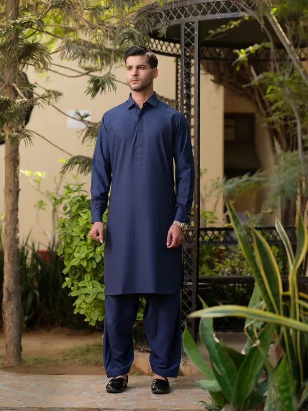 Electric Blue Kameez Shalwar | Shalwar Kameez for Men