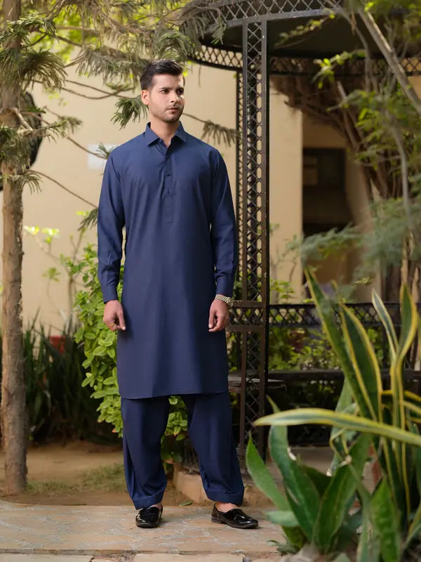 Electric Blue Kameez Shalwar | Shalwar Kameez for Men