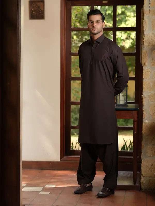 Choco Brown Kameez Shalwar | Shalwar Kameez for Men
