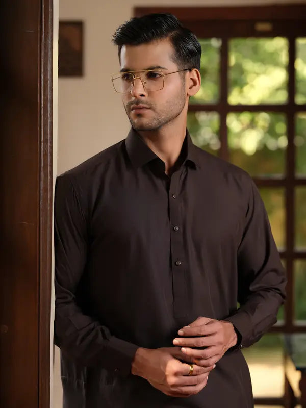 Choco Brown Kameez Shalwar | Shalwar Kameez for Men