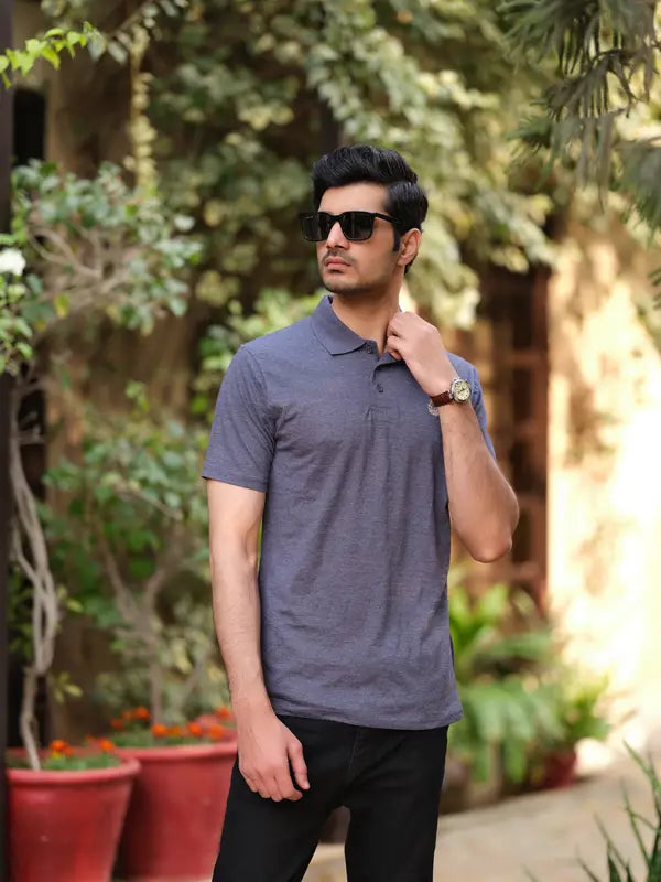 Grayish Blue Polo PC Shirt - Aruba Basics