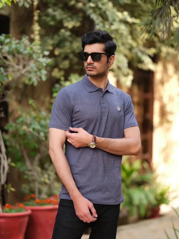 Grayish Blue Polo PC Shirt - Aruba Basics