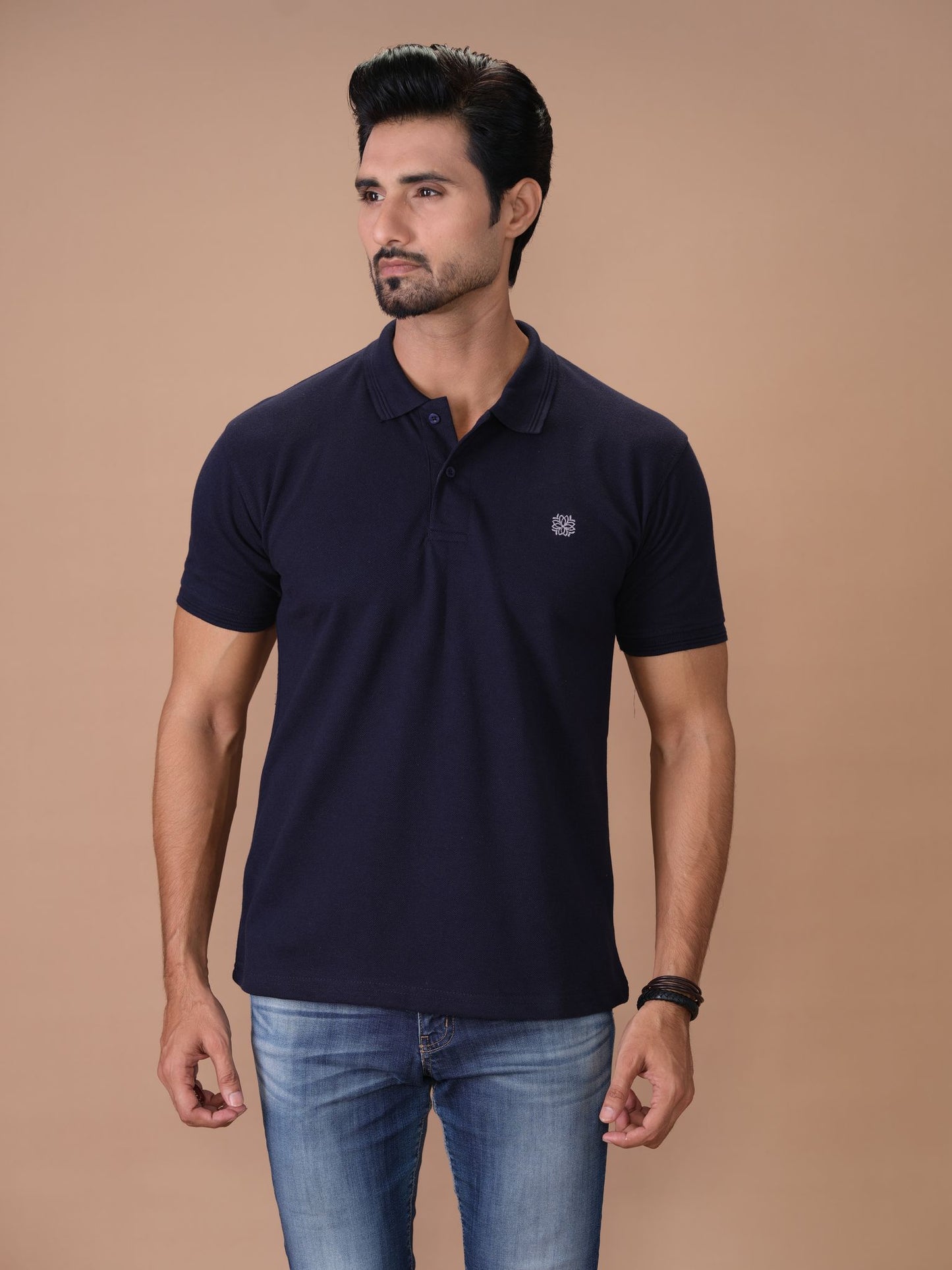 Navy Blue Polo Shirt Pique - Aruba Basics