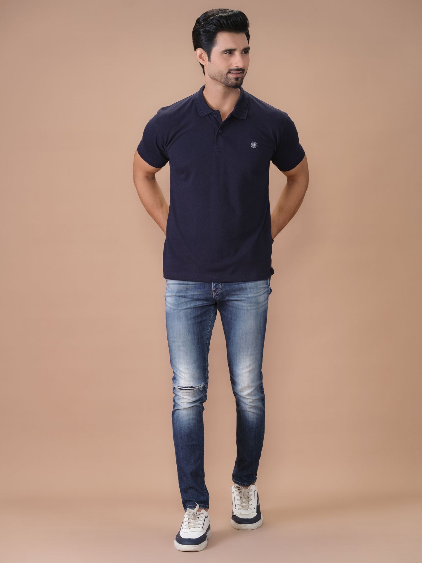 Navy Blue Polo Shirt Pique - Aruba Basics