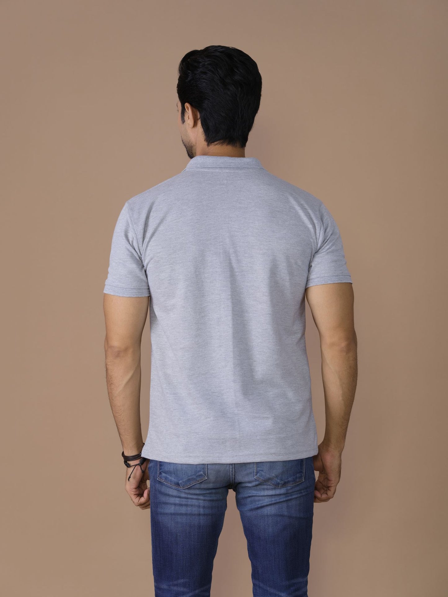Grey Polo Shirt Pique - Aruba Basics
