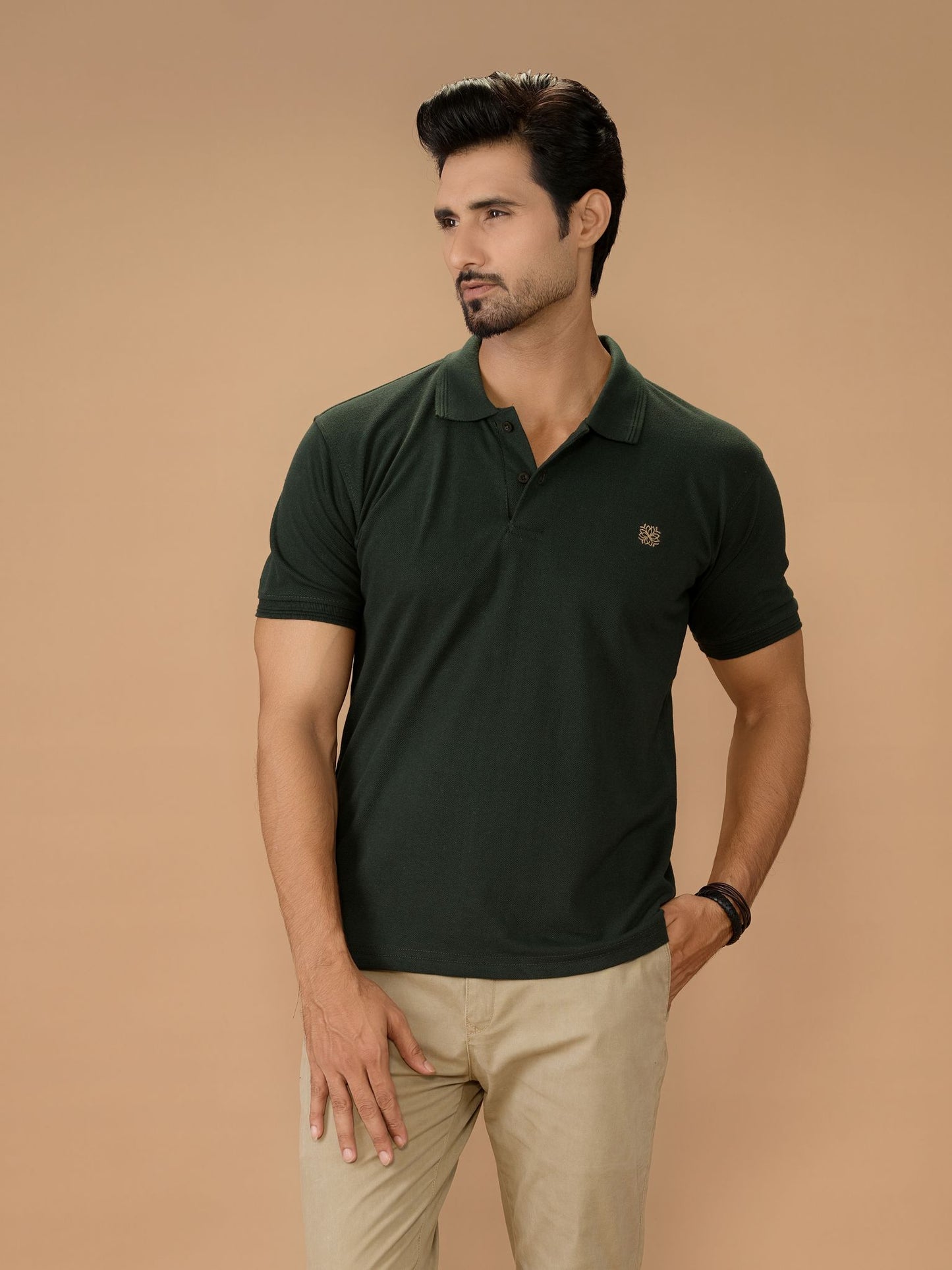 Green Polo Shirt Pique - Aruba Basics