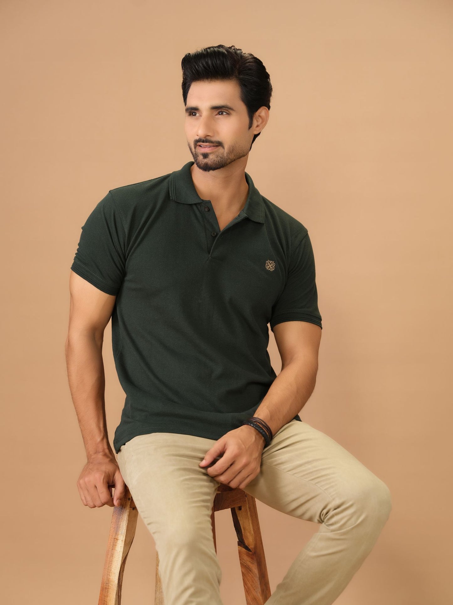 Green Polo Shirt Pique - Aruba Basics