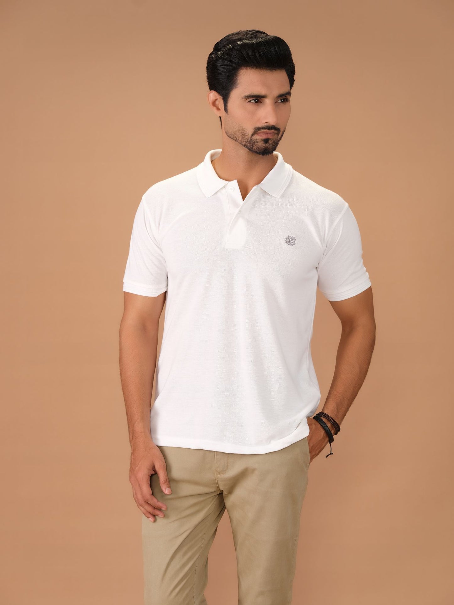 White Polo Shirt Pique - Aruba Basics