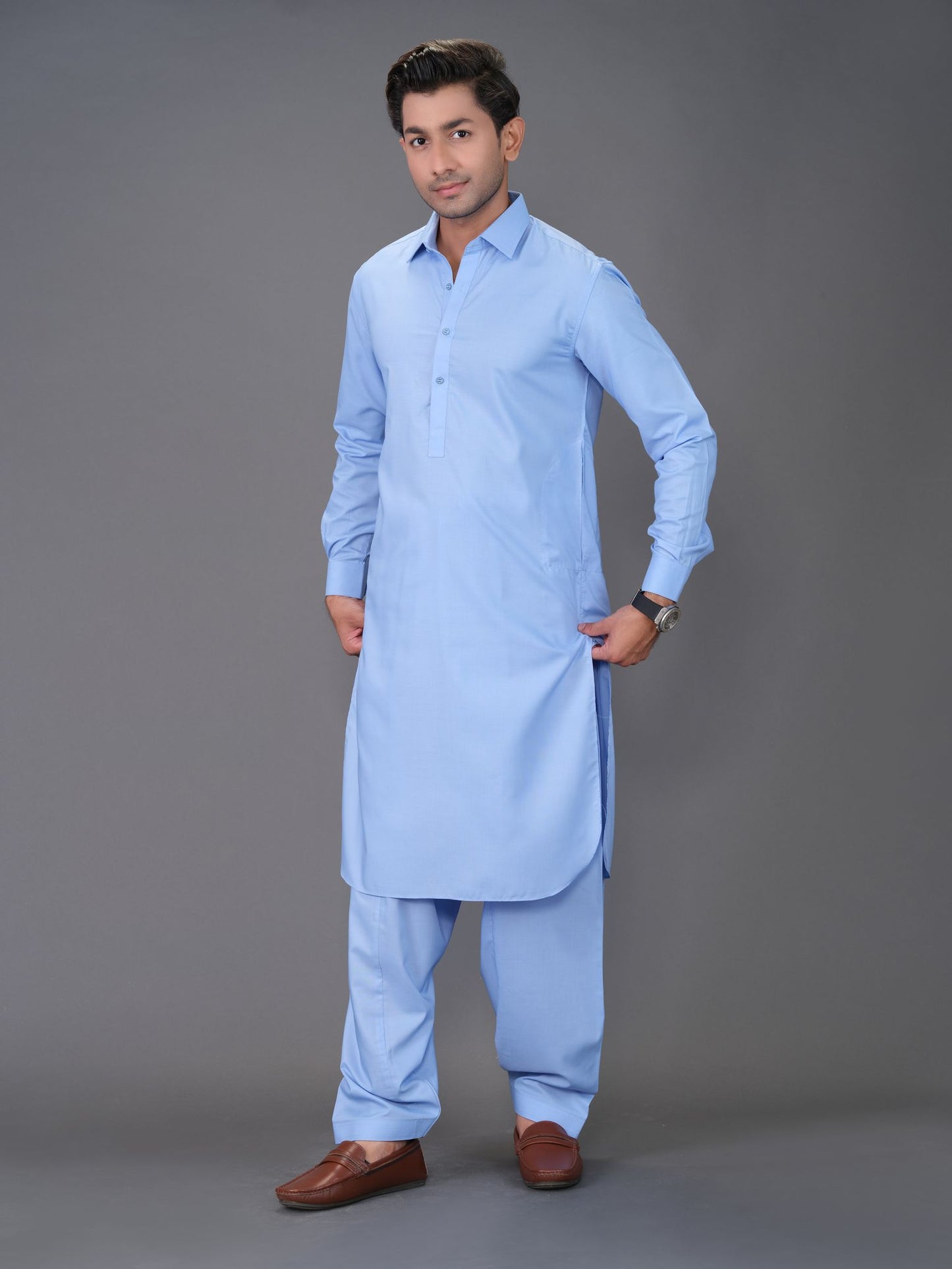 Sky Blue Color Shalwar Kameez | Shalwaar Kameez for Men