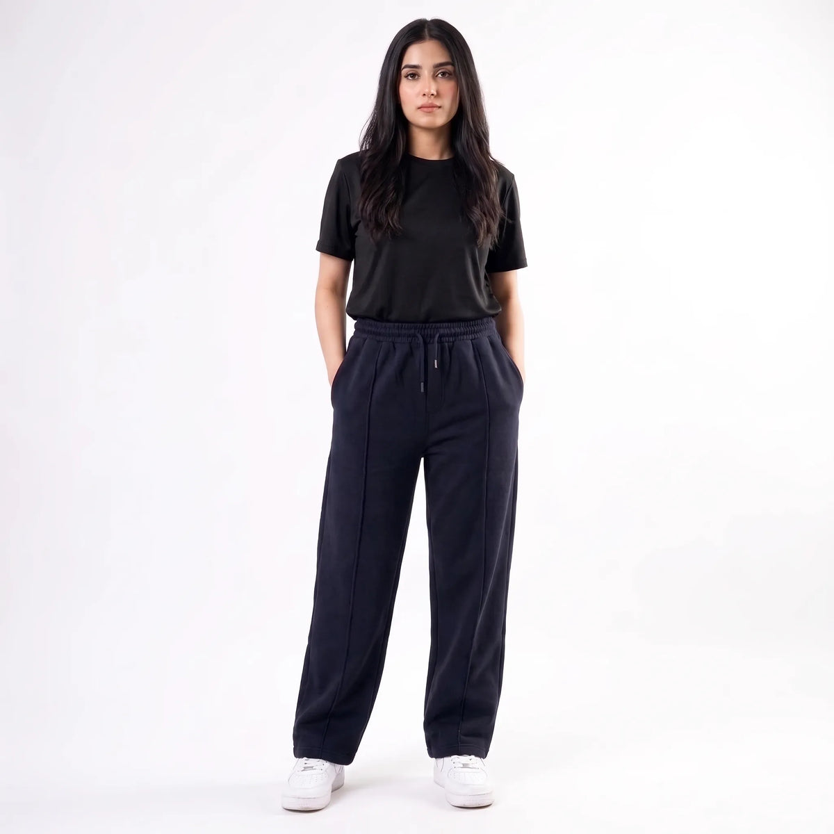 Cotton Terry Unisex Trouser Front Stitched - Loose Fit - Navy Blue Aruba Fashion Wear