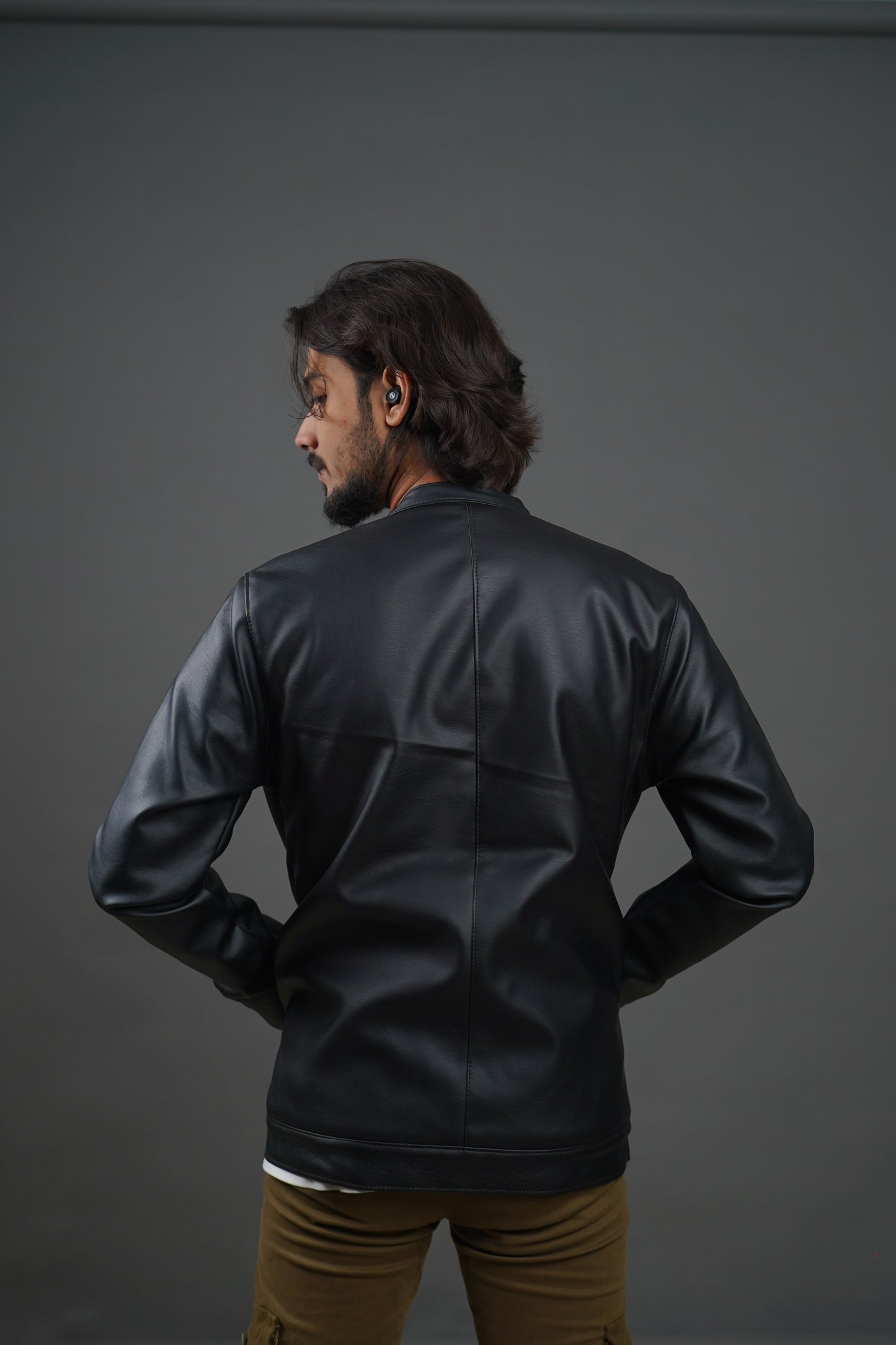 Men's Black Faux Leather Jacket