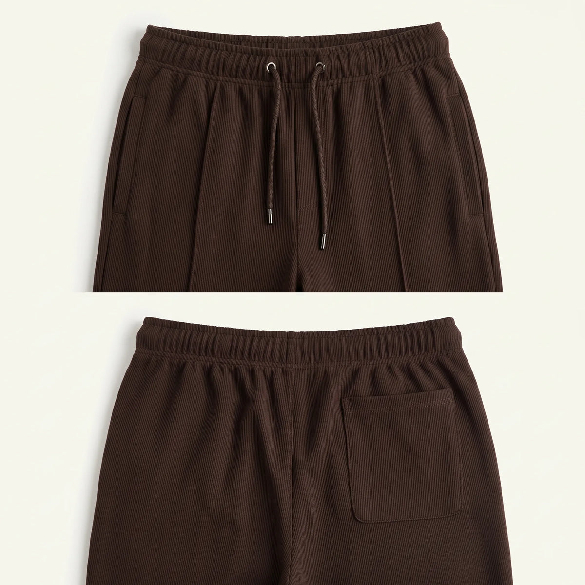 Cotton Terry Trouser Front Stitched - Straight Fit - Brown Aruba Fashion Wear